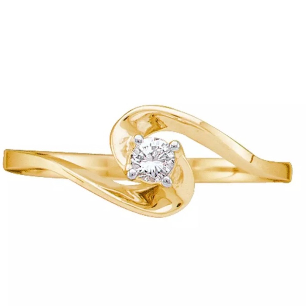 10k Womens Diamond Promise Bridal Ring 1/10 Cttw